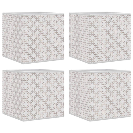 Vidaxl opbergboxen 4 st inklapbaar 32x32x32 cm ongeweven stof crème