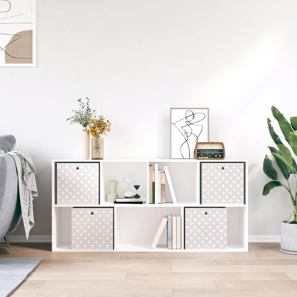 Vidaxl opbergboxen 4 st inklapbaar 32x32x32 cm ongeweven stof crème