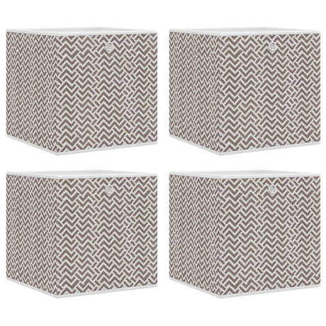 Vidaxl opbergboxen 4 st inklapbaar 32x32x32 cm ongeweven stof bruin