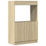 Vidaxl hoge kast 63x33x100 cm bewerkt hout sonoma eikenkleurig