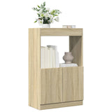 Vidaxl hoge kast 63x33x100 cm bewerkt hout sonoma eikenkleurig