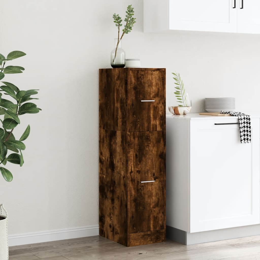 Vidaxl apothekerskast 30x41x118 cm bewerkt hout gerookt eikenkleurig