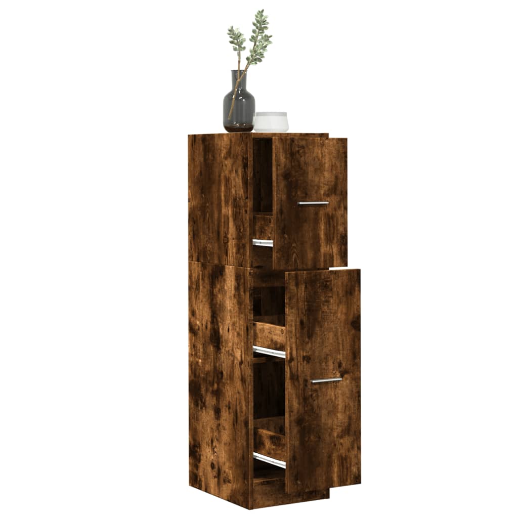 Vidaxl apothekerskast 30x41x118 cm bewerkt hout gerookt eikenkleurig