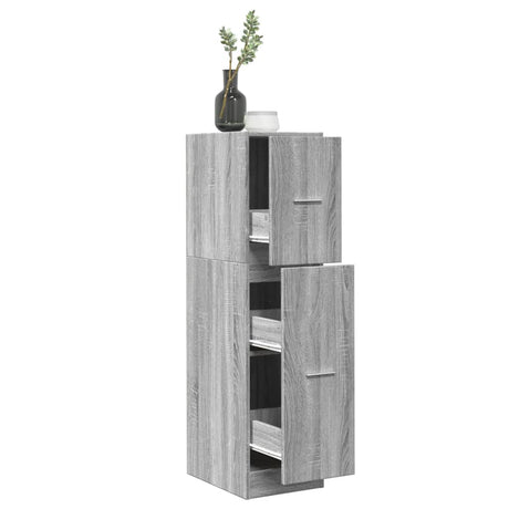 Vidaxl apothekerskast 30x41x118 cm bewerkt hout grijs sonoma eiken