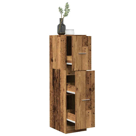 Vidaxl apothekerskast 30x41x118 cm bewerkt hout oud houtkleurig