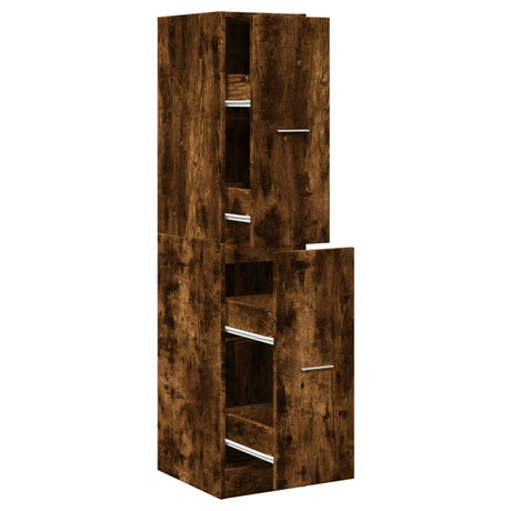 Vidaxl apothekerskast 30x41x144,5 cm bewerkt hout gerookt eikenkleurig