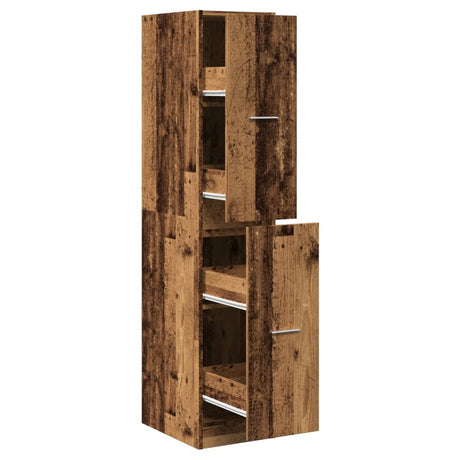 Vidaxl apothekerskast 30x41x144,5 cm bewerkt hout oud houtkleurig