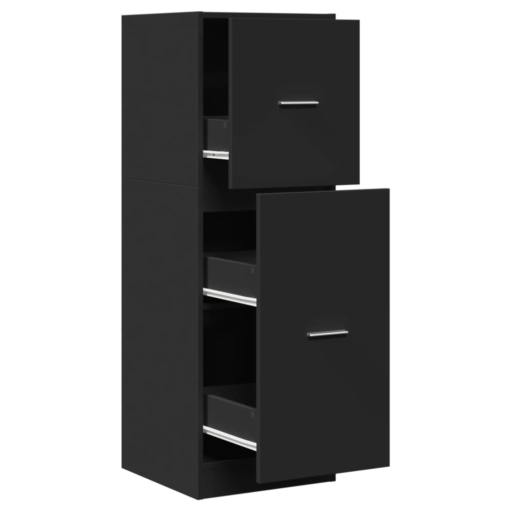 Vidaxl apothekerskast 40x41x118 cm bewerkt hout zwart