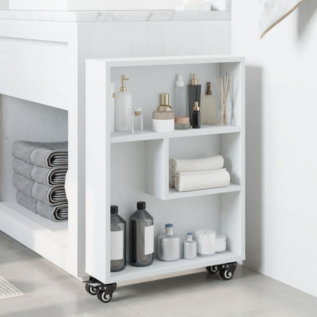Vidaxl opbergtrolley smal 48x13x68 cm bewerkt hout wit