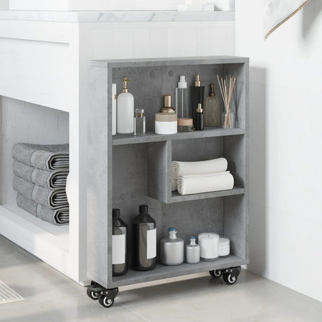 Vidaxl opbergtrolley smal 48x13x68 cm bewerkt hout betongrijs