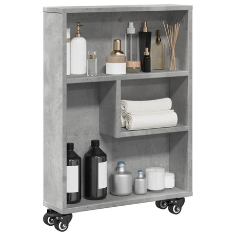 Vidaxl opbergtrolley smal 48x13x68 cm bewerkt hout betongrijs