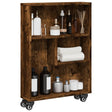 Vidaxl opbergtrolley smal 48x13x68 cm bewerkt hout gerookt eikenkleur