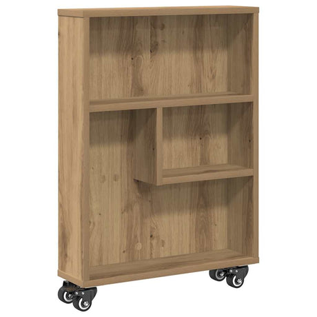 Vidaxl opbergtrolley smal 48x13x68 cm bewerkt hout artisanaal eiken