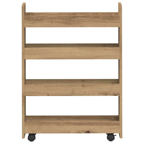 Vidaxl opbergtrolley smal 4-laags bewerkt hout artisanaal eikenkleurig