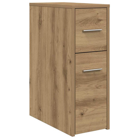 Vidaxl badkamerkast smal met wielen bewerkt hout artisanaal eikenkleur