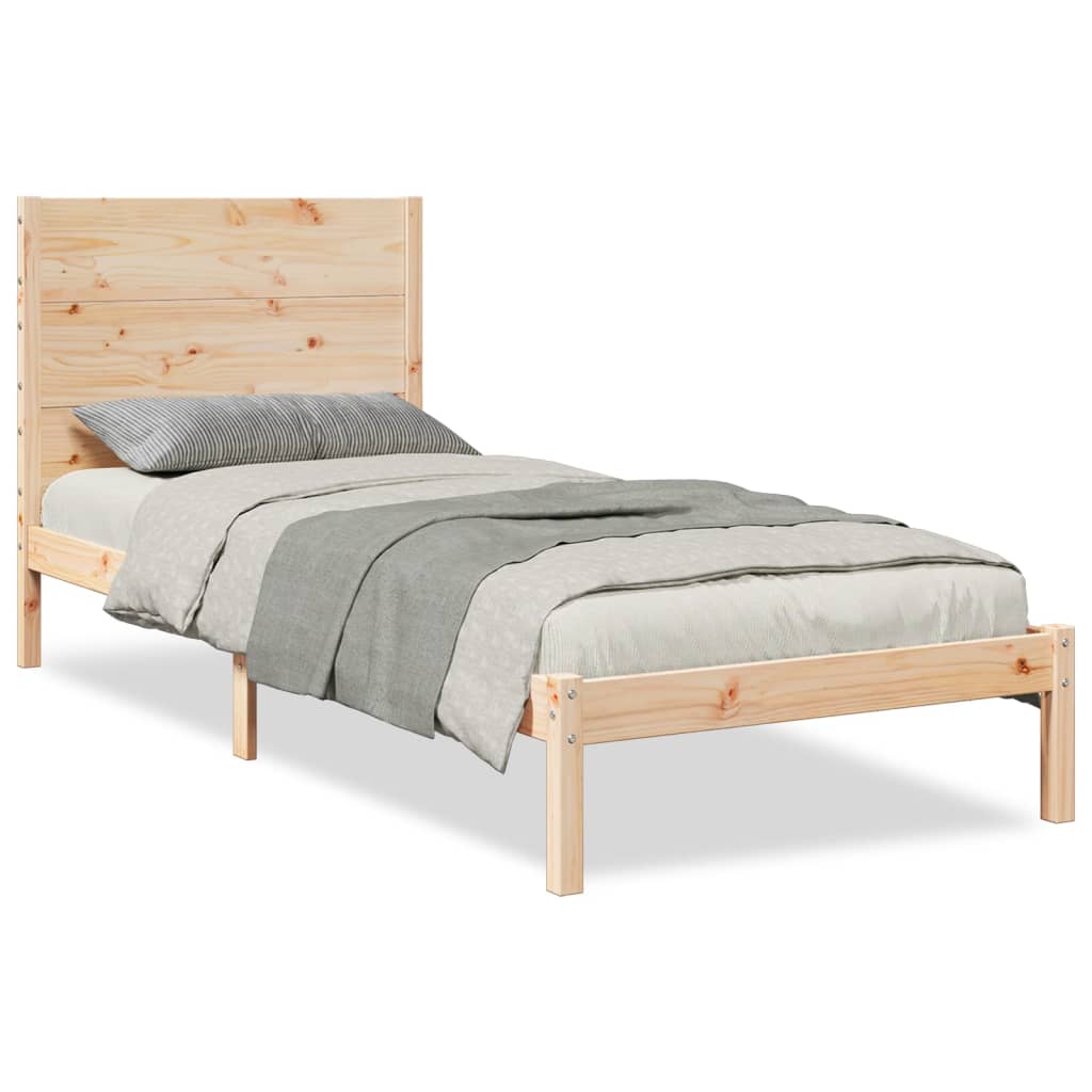 Vidaxl bedframe extra lang zonder matras massief hout 90x220 cm