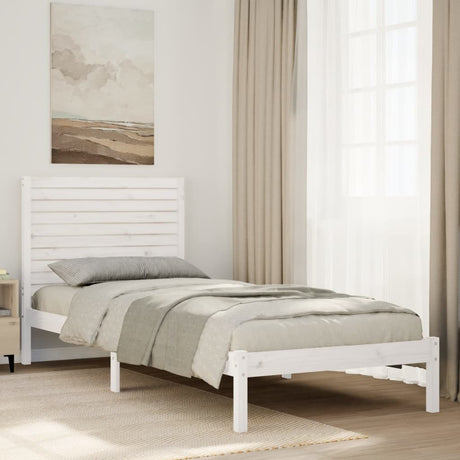 Vidaxl bedframe extra lang zonder matras massief hout wit 90x210 cm