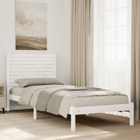 Vidaxl bedframe extra lang zonder matras massief hout wit 90x220 cm
