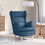 Vidaxl fauteuil 74x84x100 cm stof blauw