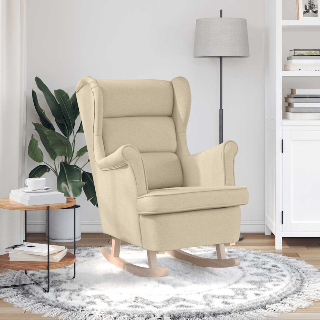 Vidaxl schommelstoel 74x90x102 cm stof crèmekleurig
