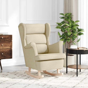 Vidaxl schommelstoel 74x90x102 cm stof crèmekleurig