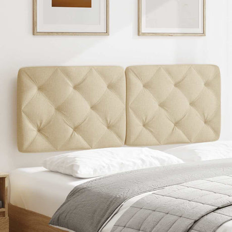 Vidaxl hoofdbordkussen 120 cm stof crèmekleurig