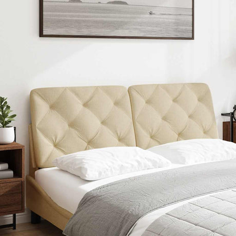 Vidaxl hoofdbordkussen 140 cm stof crèmekleurig