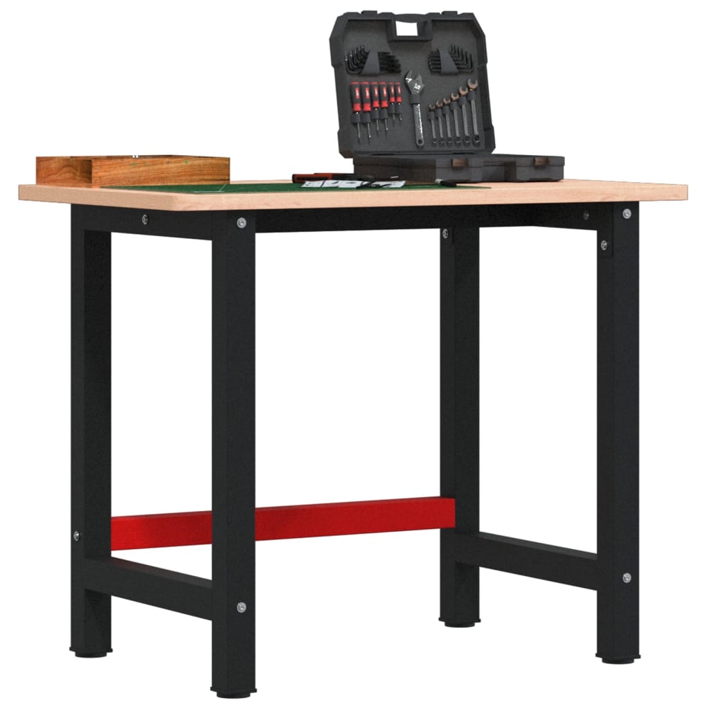 Vidaxl Workbench 100x (55-60) x81,5 cm pevné bukové dřevo