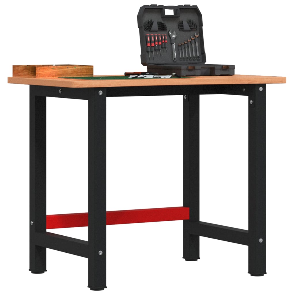 Vidaxl Workbench 100x (55-60) x81,5 cm trden bukovni les