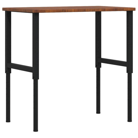 Vidaxl werkbank rechthoek 100x60x(71,5-98) cm eikenhout donkerbruin