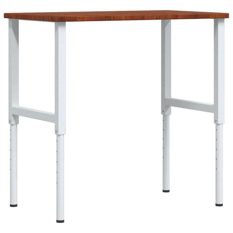 Vidaxl werkbank rechthoek 100x60x(71,5-98) cm eikenhout donkerbruin