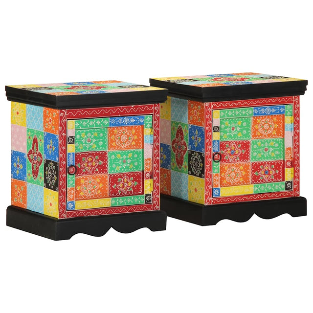 Vidaxl nachtkastje 2 st 40x35x45 cm massief mangohout mango