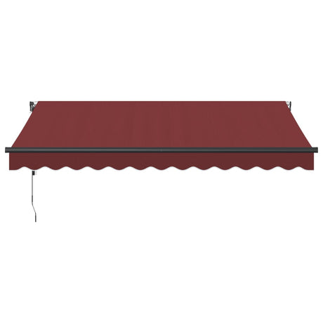 Vidaxl luifel automatisch uittrekbaar met led's 350x250 cm bordeaux