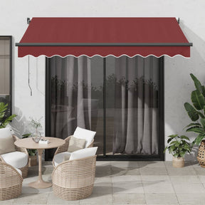 Vidaxl luifel automatisch uittrekbaar met led's 350x250 cm bordeaux