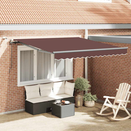 Vidaxl luifel automatisch uittrekbaar met led's 300x250 cm bruin
