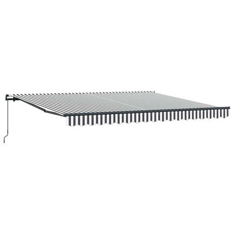 Vidaxl luifel handmatig uittrekbaar 400x300 cm antracietkleurig en wit
