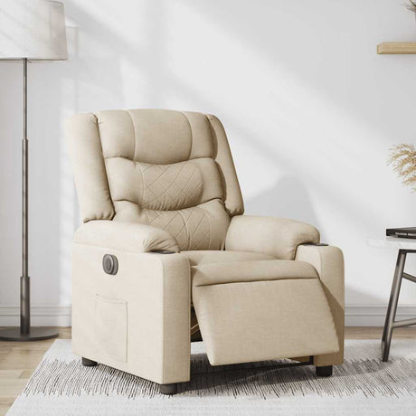 Vidaxl fauteuil verstelbaar elektrisch stof crèmekleurig