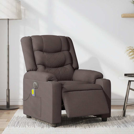 Vidaxl massagestoel elektrisch verstelbaar stof donkerbruin