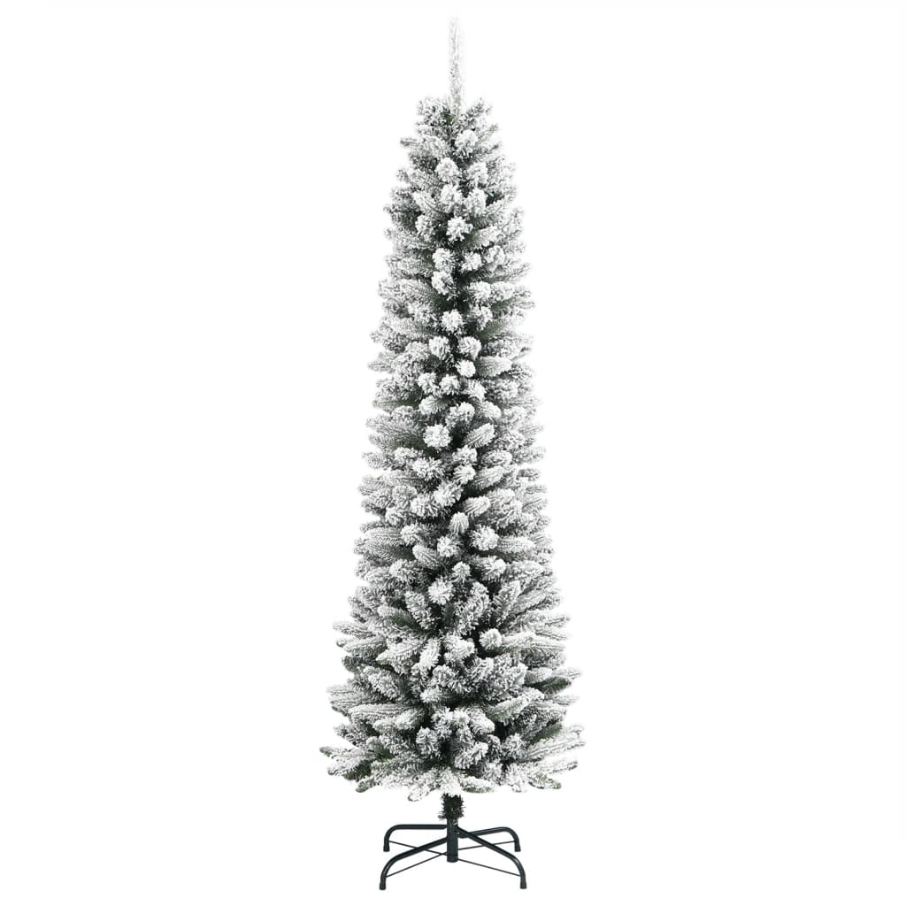 Vidaxl kunstkerstboom met sneeuw smal 180 cm pvc en pe