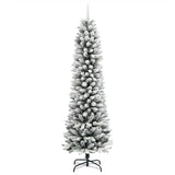 Vidaxl kunstkerstboom met sneeuw smal 180 cm pvc en pe