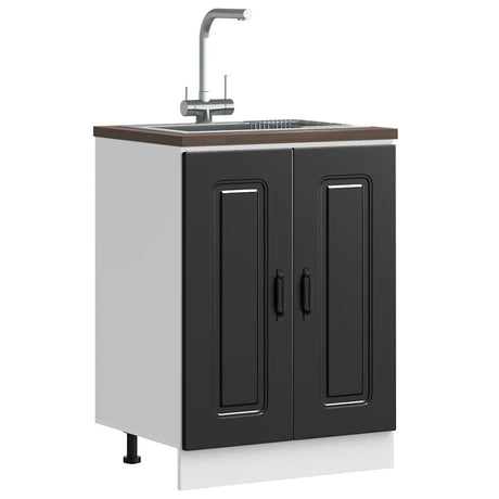 Vidaxl spoelbakonderkast kalmar 60x46x81,5 cm bewerkt hout zwart