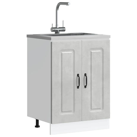 Vidaxl spoelbakonderkast kalmar 60x46x81,5 cm bewerkt hout betongrijs