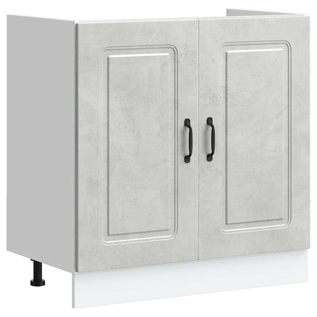 Vidaxl spoelbakonderkast kalmar 80x46x81,5 cm bewerkt hout betongrijs