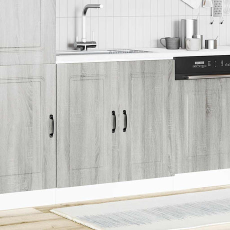 Vidaxl spoelbakonderkast kalmar 80x46x81,5cm bewerkt hout grijs sonoma