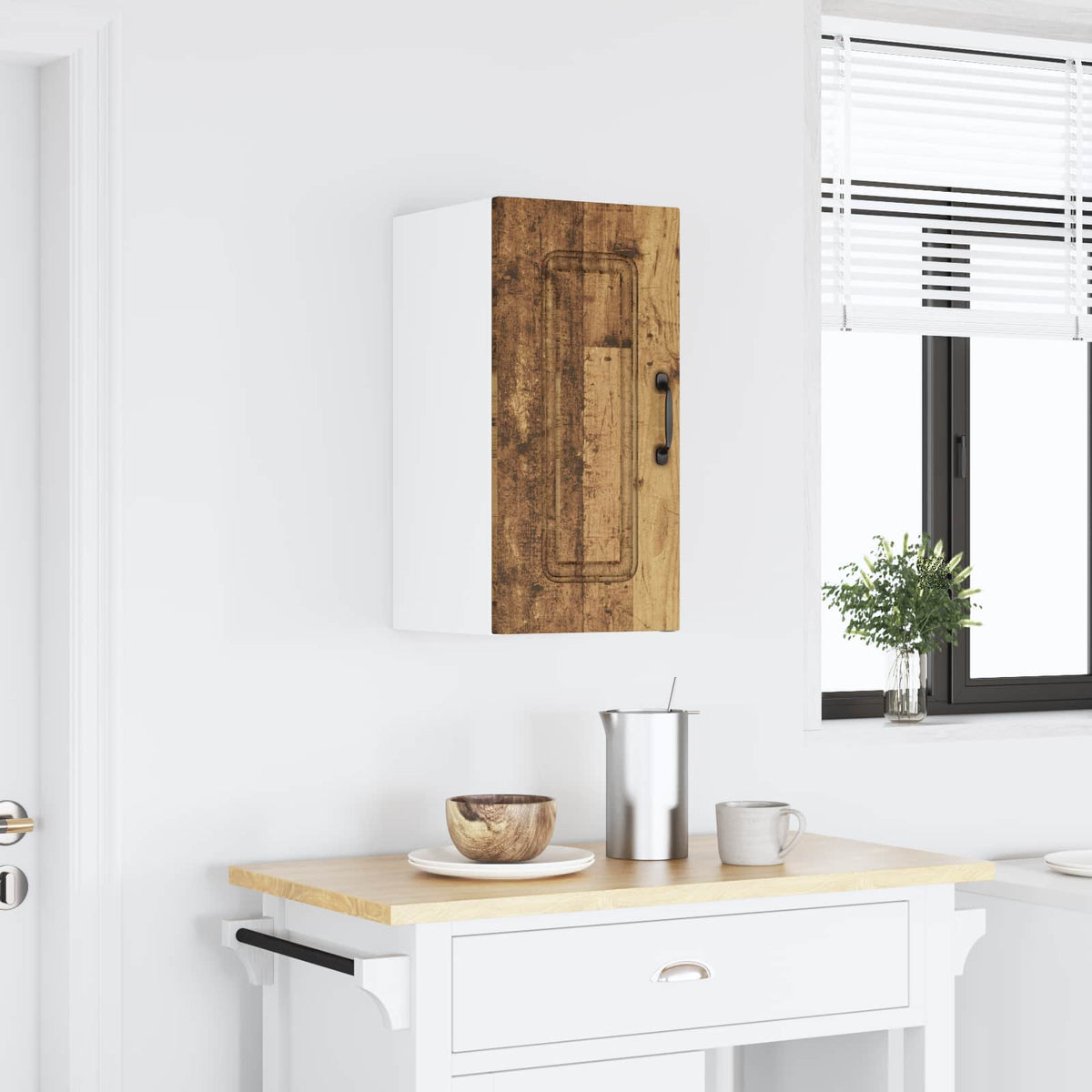 Vidaxl keukenbovenkast kalmar bewerkt hout oud houtkleurig