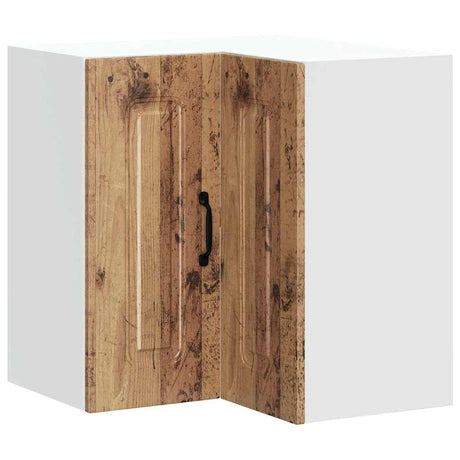 Vidaxl keukenwandhoekkast kalmar bewerkt hout oud houtkleurig