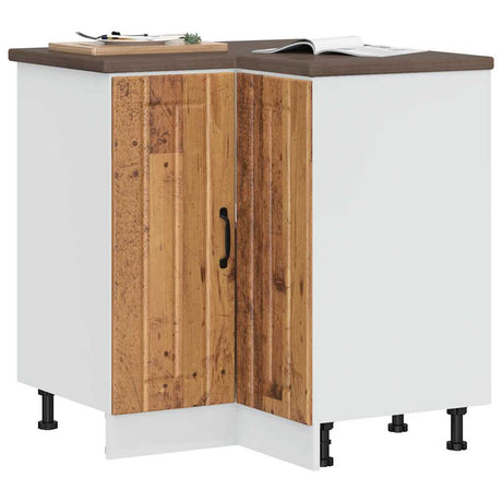 Vidaxl keuken hoekonderkast lucca bewerkt hout oud houtkleurig