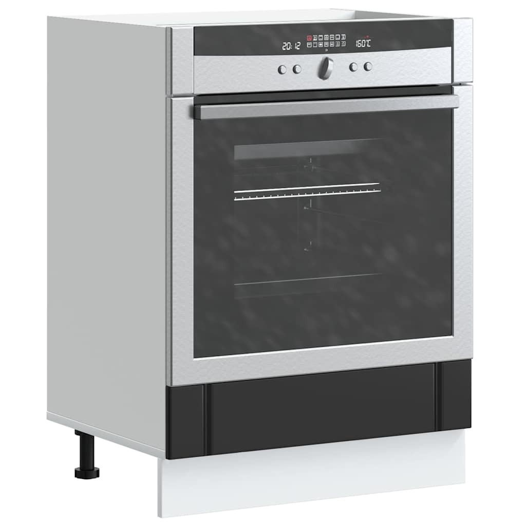 Vidaxl ovenkast lucca bewerkt hout zwart