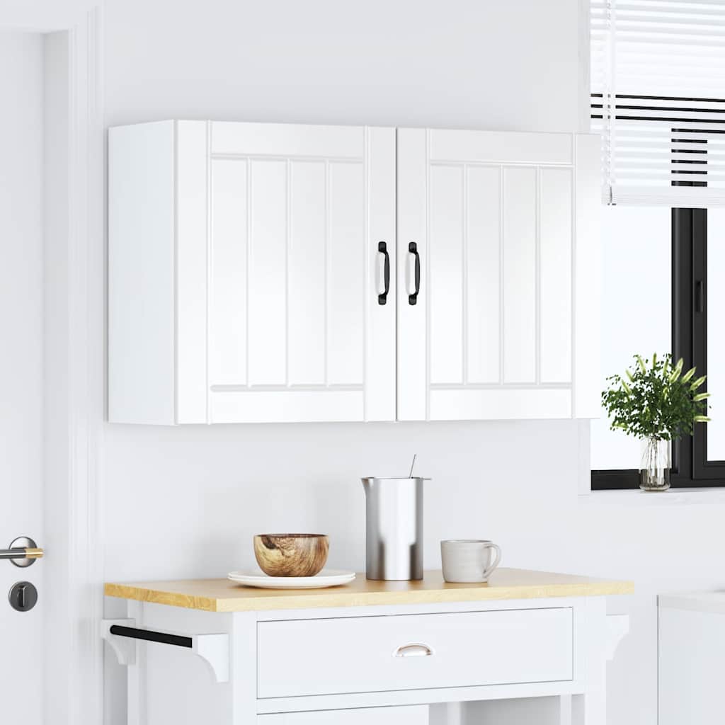Vidaxl keukenwandkasten 2 st lucca hoogglans wit bewerkt hout