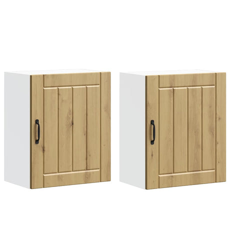 Vidaxl keukenwandkasten 2 st lucca bewerkt hout artisanaal eiken